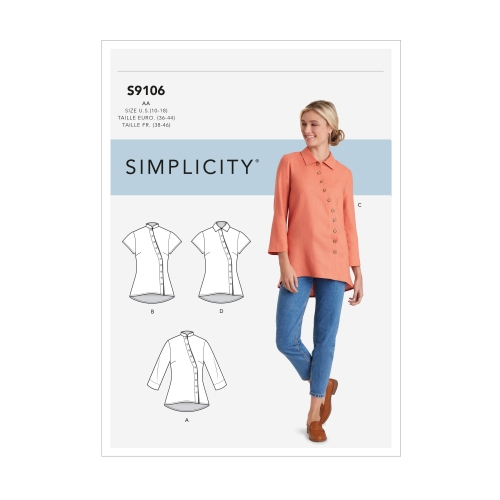 Naiste eest nööbitav särk, Simplicity Pattern #S9106