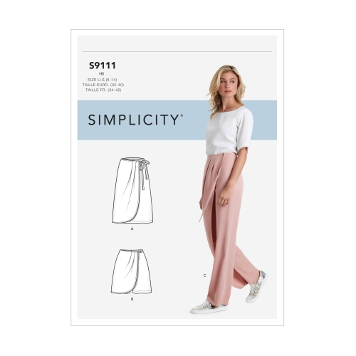 Naiste hõlmikpüks-seelik, seelik ja shortsid, Simplicity Pattern #S9111
