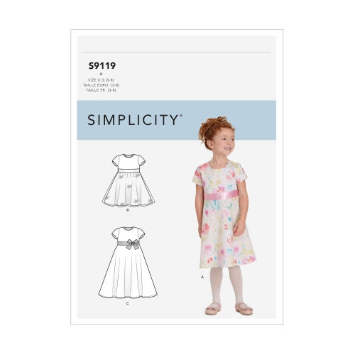 Laste kleidid, suurused: A (3-4-5-6-7-8), Simplicity Pattern #S9119