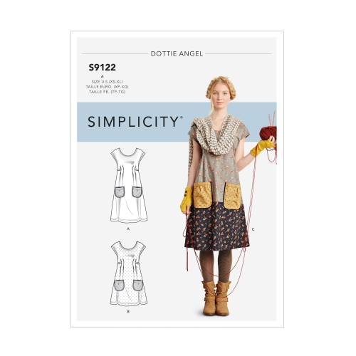 Naiste kleidid, suurused: A (XS-S-M-L-XL), Simplicity Pattern #S9122