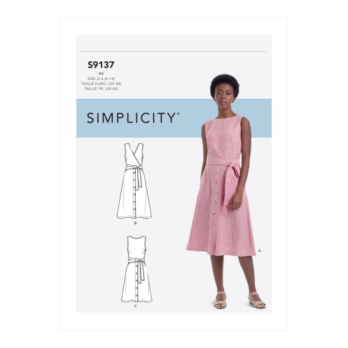 Naiste kleit risthõlmaga seljal, Simplicity Pattern #S9137