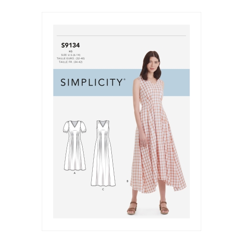 Naiste taljesse töödeldud kleit, Simplicity Pattern #S9134