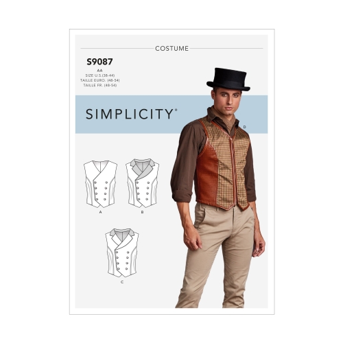 Meeste Steampunk korsett-vestid, Simplicity Pattern #S9087