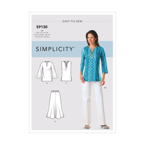 Naiste topid ja püksid, Simplicity Pattern #S9130