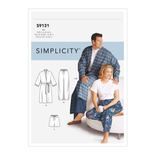Unisex magamisriietus, suurused: AA (S-M-L), Simplicity Pattern #S9131