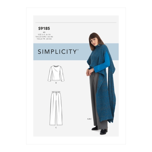 Naiste trikootopp, püksid ja trikookeep, Simplicity Sewing Pattern S9185H5