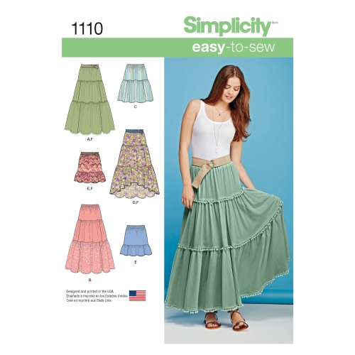 Naiste astmeline seelik pikkuse variatsioonidegas, suurused: A (XXS-XS-S-M-L-XL-XXL), Simplicity #1110