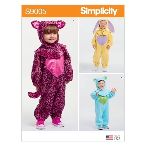 Mudilaste karu, kassi ja jänku kostüümid, Simplicity 9005