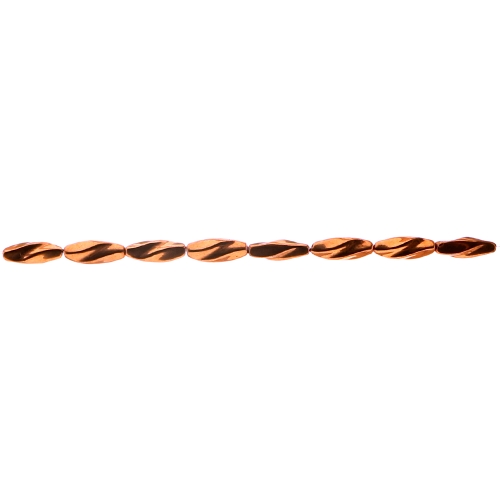 Riisikujulised spiraalja mustriga metallsed plastikhelmed 15 x 6mm