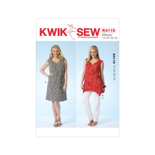 Naiste kleit, vöö, Tuunika ja püksid, Kwik Sew K4115