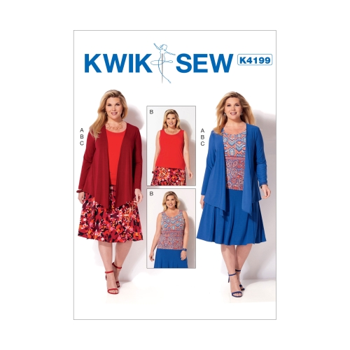 Naiste kroogitud jakk, topp ja särk, Kwik Sew K4199
