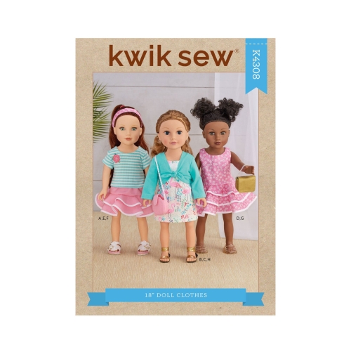 46 cm pikkuse nuku riided, Kwik Sew K4308