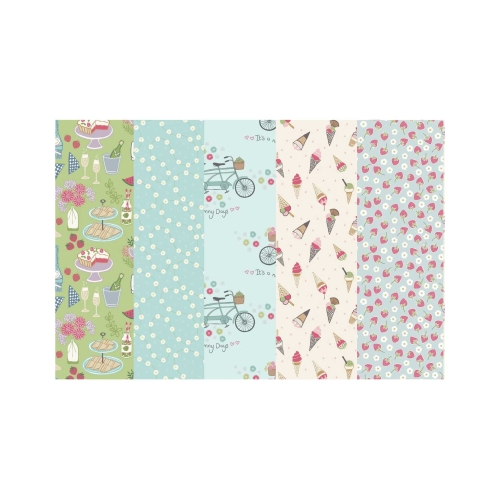 Kangakomplektid lapitehnikaks, Fat Quarter, Lewis &amp; Irene, 46 cm x 57 cm ( 18" x 22"), 5 kangatükki komplektis
