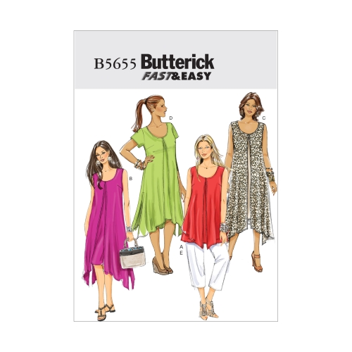Naiste topp, kleit ja püksid, Butterick B5655