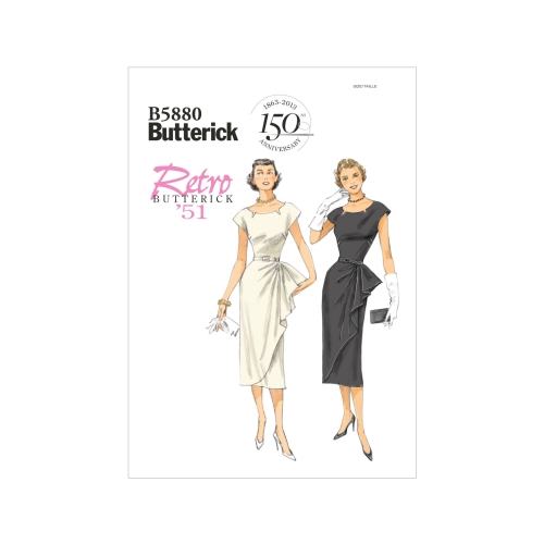 Naiste, väikesekasvuliste Petite naiste kleit ja vöö, Butterick B5880