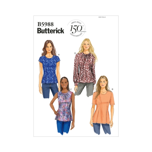 Naiste, väikesekasvuliste Petite naiste topp, Butterick B5988