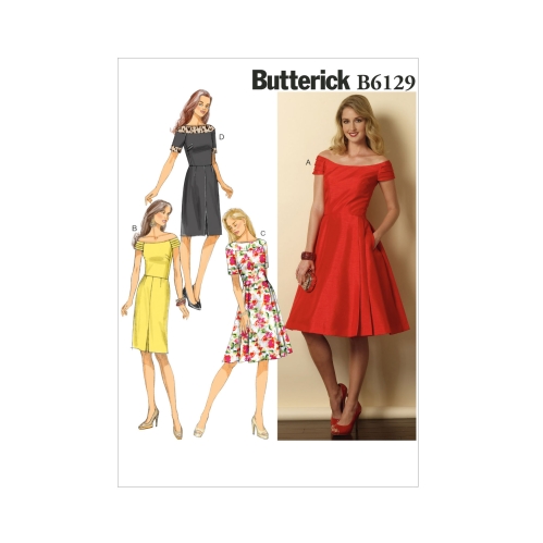 Naiste, väikesekasvuliste Petite naiste kleit, Butterick B6129