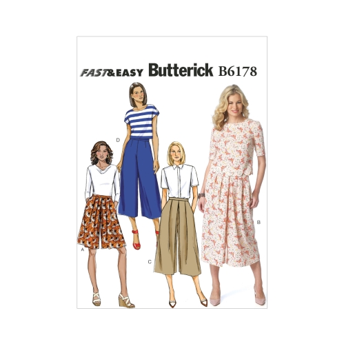 Ompelukaavat: Misses' Culottes, Butterick B6178