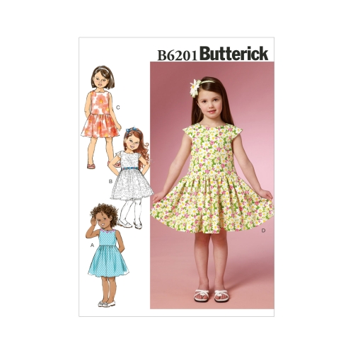 Ompelukaavat: Children's, sizes: Girls' Dress, Butterick B6201