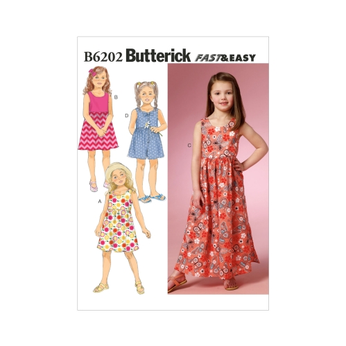 Ompelukaavat: Children's, sizes: Girls' Dress and Culottes, Butterick B6202
