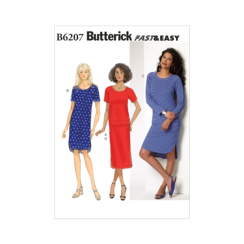 Naiste topp, kleit ja seelik, Butterick B6207