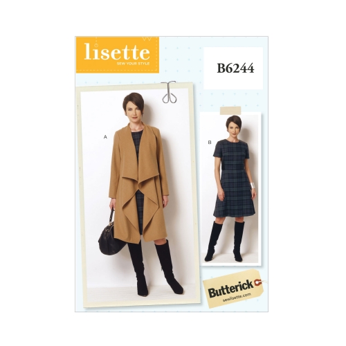 Naiste mantel ja kleit, Butterick B6244