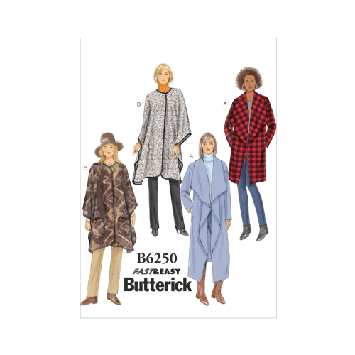 Naiste jakk, mantel ja hõlmik, Butterick B6250