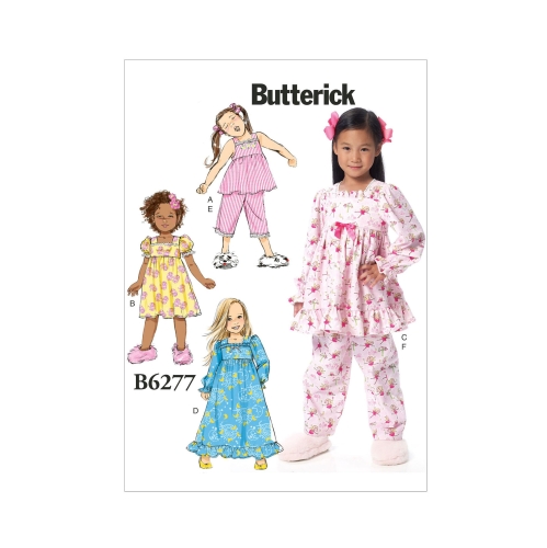 Ompelukaavat: Children's, sizes: Girls' Top, Dress, Gown and Pants, Butterick B6277