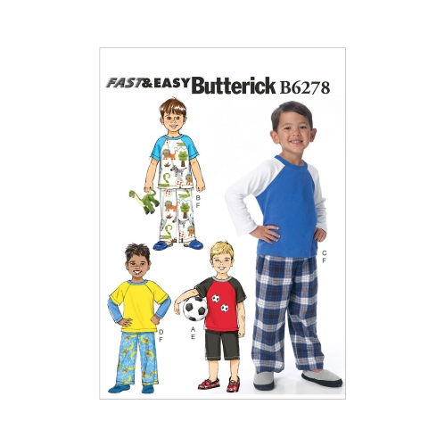 Ompelukaavat: Children's, sizes: Boys' Top, Shorts and Pants, Butterick B6278