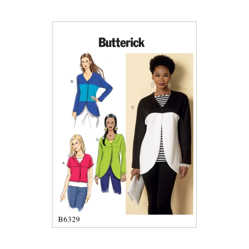 Naiste kaarpalistusega või volditud jakid, Butterick B6329