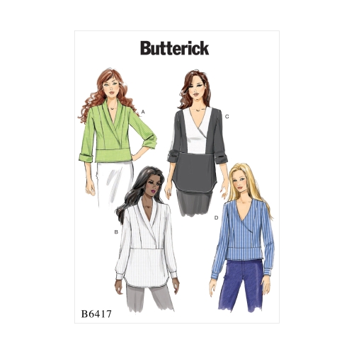 Ompelukaavat: Misses' Surplice, Paneled Tops , Butterick B6417