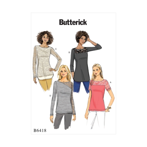 Ompelukaavat: Misses' knit, Lace-Detail Tops, Butterick B6418