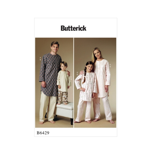 Ompelukaavat: Misses', sizes: Men's, sizes: Children's, sizes: Boys', sizes: Girls' Buttoned Tunic and Pull-On Pants, Butterick B6429