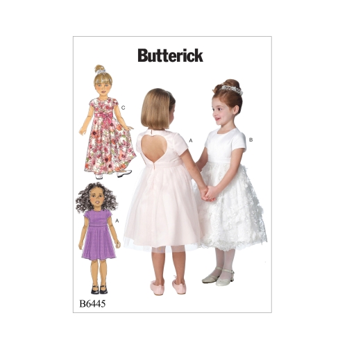 Ompelukaavat: Children's, sizes: Girls' Dresses with Optional Heart Cutout, Butterick B6445