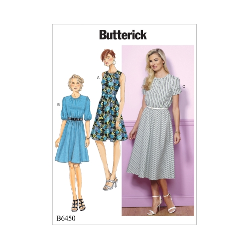 Naiste, väikesekasvuliste Petite naiste kroogitud, Blouson-kleidid, Butterick B6450