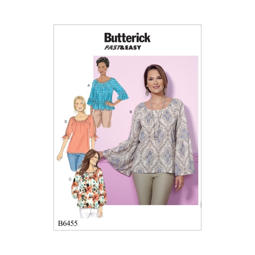 Ompelukaavat: Misses' Gathered, Raglan Sleeve Tops, Butterick B6455