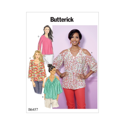 Ompelukaavat: Misses' V-Neck or Scoopneck, Cold-Shoulder Tops, Butterick B6457