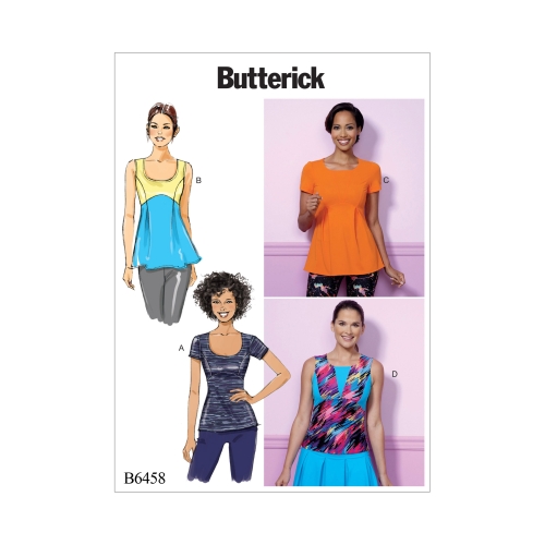 Ompelukaavat: Misses' Pullover, Paneled Tops, Butterick B6458