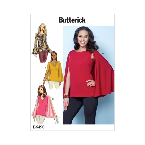 Ompelukaavat: Misses' Tops with Attached Cape and käisevariatsioonidega, Butterick B6490