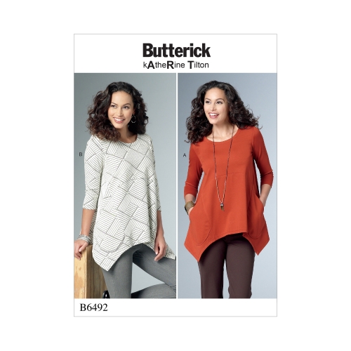 Ompelukaavat: Misses' Loose knit Tunics with Shaped Sides and Pockets, Butterick B6492