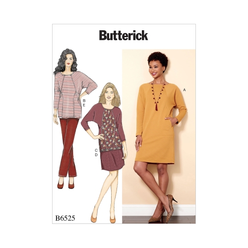 Naiste trikookleit ja tuunika, seelik ja püksid, Butterick B6525