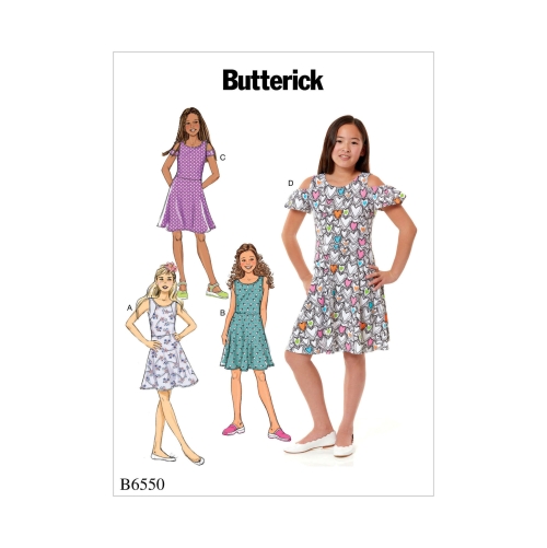 Sewing Pattern: Tüdrukute Dress, Butterick B6550CHJ