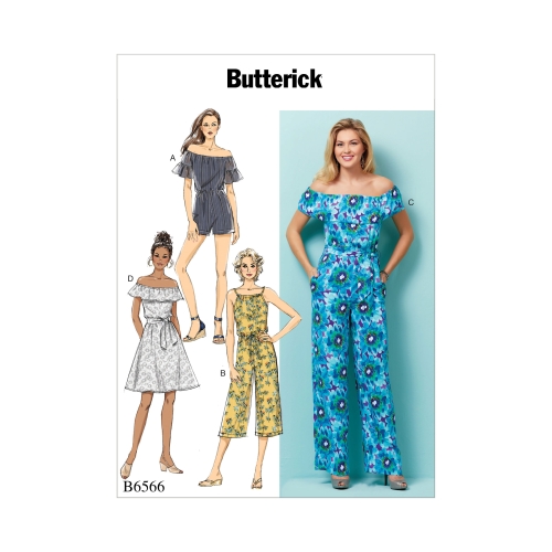 Naiste, väikesekasvuliste Petite naiste kleit, bodi, pükskostüüm ja lint, Butterick B6566