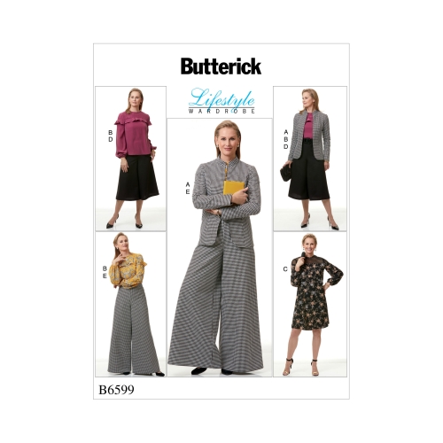 Naiste jakk, topp, kleit ja püksid, Butterick B6599