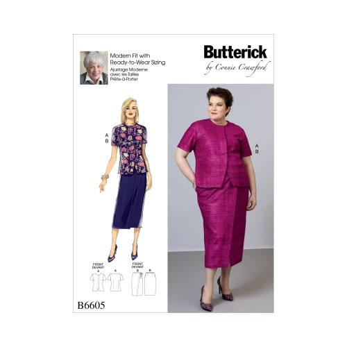 Naiste, pluus ja seelik, Butterick B6605