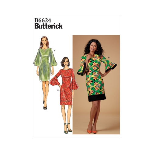 Naiste, väikesekasvuliste Petite naiste kleit, Butterick B6624