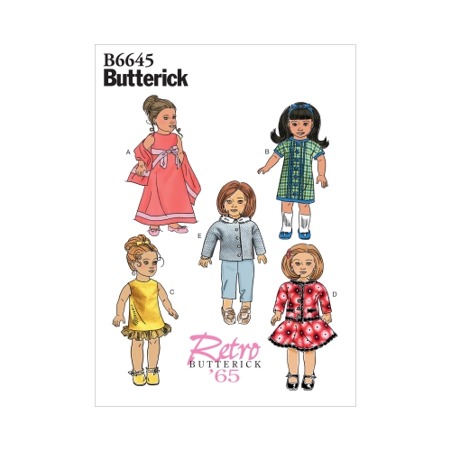 Выкройка: Riided 45 cm pikkusele nukule, Butterick B6645OSZ