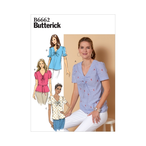 Ompelukaavat: Misses' Top and Tie, Butterick B6662