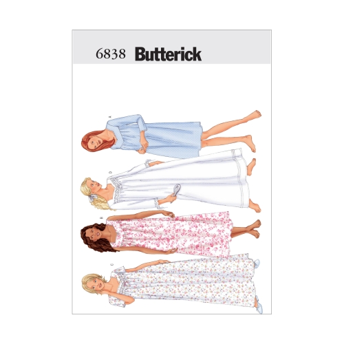 Naiste, väikesekasvuliste Petite naiste Nightkleit, Butterick B6838