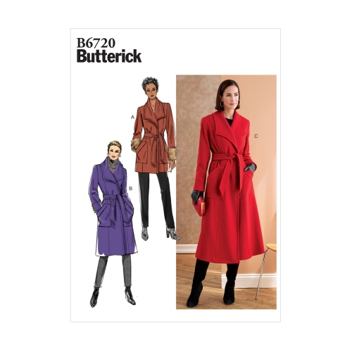 Naiste, väikesekasvuliste Petite naiste Outerwear ja vöö, Butterick B6720